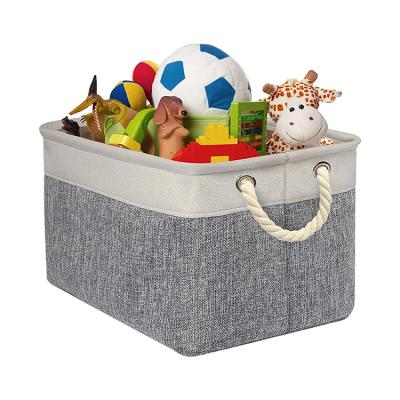 China Toys Cube Box Collapsible Folding Trash Can Organizer Cabinet Nursery Cloth Storage Basket For Home Organization for sale