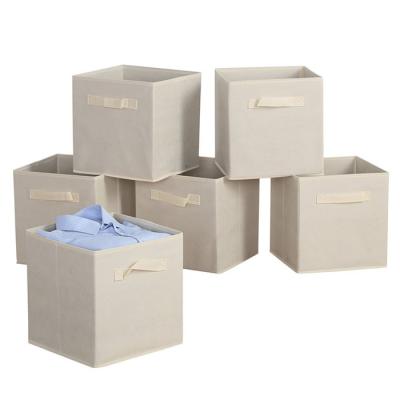 China Folding Read To Ship Non Woven Fabric Storage Foldable Cube for sale