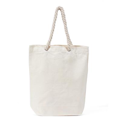 China Good Quality 12OZ Canvas Tote Bag Stock White Handled Canvas Shopping Bag for sale