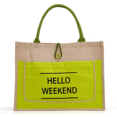 China Factory Price Custom Large Jute Tote Bag Folding Empty Waterproof Jute Bag For Shopping for sale