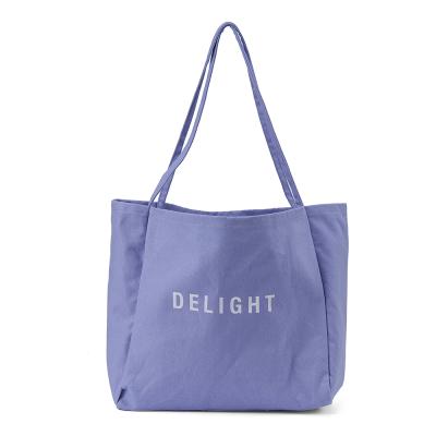 China Eco-Friendly Folding Beach Canvas Tote Bag Large Canvas Shoulder Bags Casual Bag With Custom Printed Logo for sale