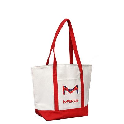 China Large Capacity Canvas Handled Shopping Reusable Bag Can Be Customized Pure Logo Color Canvas Travel Bag for sale