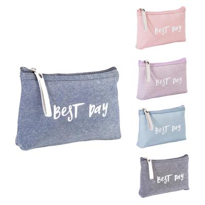 China Girl Waterproof Cosmetic Female Portable Makeup Letter Fashion Canvas Bag Cosmetic Bag for sale