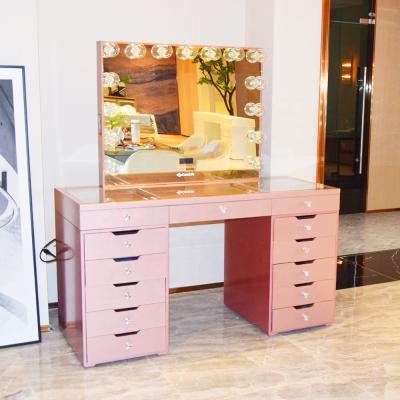 China BOARD Actions on the US! Docarelife Luxury Bedroom Hollywood Lit Vanity Dresser With Lighted Mirror for sale