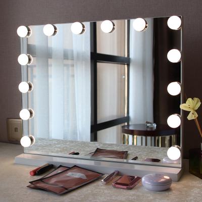 China Hollywood Desk Mirror/Vanity/Mirror/With/Light,Table Top/Wall Mouted Makeup Mirror Square Makeup Cosmetic Beauty Mirror for sale