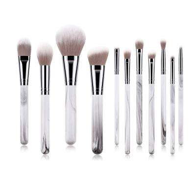 China Angular Blush Makeup Brush Set, 11pcs Premium Cosmetic Brushes For Foundation Blush Concealer Eyeshadow Synthetic Fiber Cruelty Free Bristles for sale