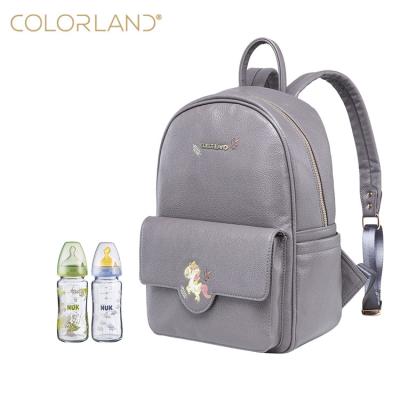 China Hands Free New Design Fashion Girls Backpack Leather Cute Baby Diaper Backpack Faux PU Changing Bag for sale