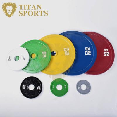 China Durable Commercial Competition Cast Steel Barbell Weightlifting Barbell Plates for sale