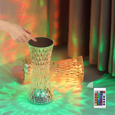 China Atmosphere Creative Line Small Night Lamp Small waist Crystal Night Lamp Touch RGB Colorful Atmosphere Light Night Light USB charge led table for kid room living room for sale