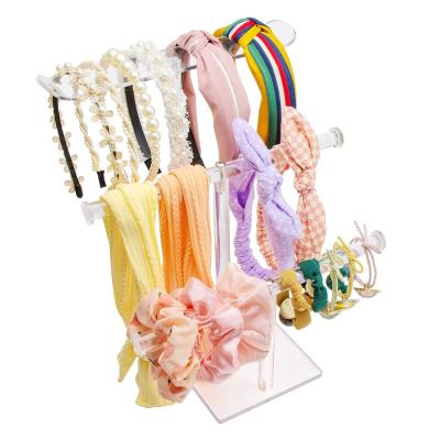 China Viable Acrylic Headband Holder, Transparent 3 Tier Hair Accessories Storage Box Holder For Girls for sale