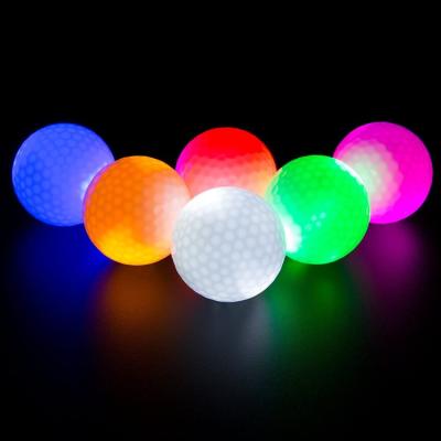 China Surlyn & Rubber Colorful Golf Light Up LED Golf Balls Practice White Luminous 42mm Golf Ball for sale