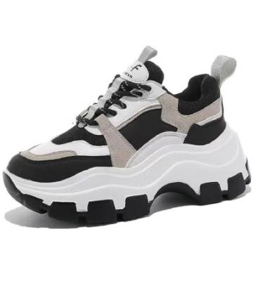 China Cushioning Women Chunky Sneakers Brand Vulcanize Shoes Korean Fashion New Black White Platform Female Thick Sole Sneaker Sports Shoes Woman for sale