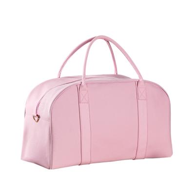 China Pink White Bridesmaid Fashion Duffel Bag Zipper Cotton Canvas Weekend Travel Overnight Bag for sale