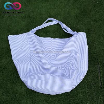 China Big Large Monogrammed Cotton Seersucker Beach Bum Wholesale Bag for sale