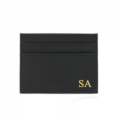 China Western Wholesale Personalized Monogrammed Black Leather Card Holders for sale