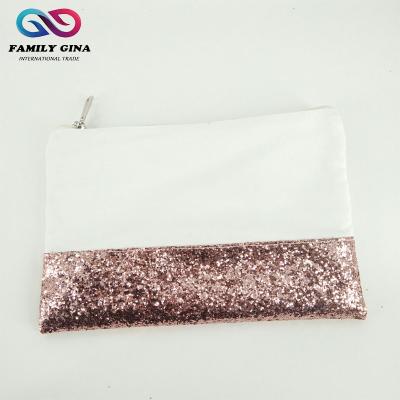 China Wholesale Custom Monogrammed Glitter Cosmetic Bag Monogrammed for sale