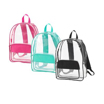 China RTS Bag Casual Waterproof Clear Stadium Backpack Wholesale Customized Zipper Monogrammed Waterproof Kids Clear Backpack for sale