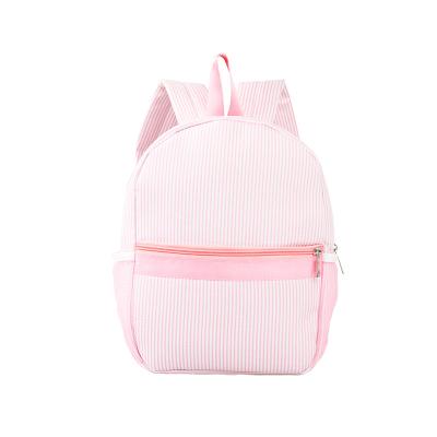 China Wholesale Kids RTS School Backpack Zipper Cotton Seersucker Other Monogrammed Backpack for sale