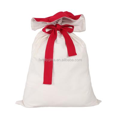 China Eco-Friendly Personalized Custom Color Christmas Decoration Monogram Canvas Christmas Bag for sale