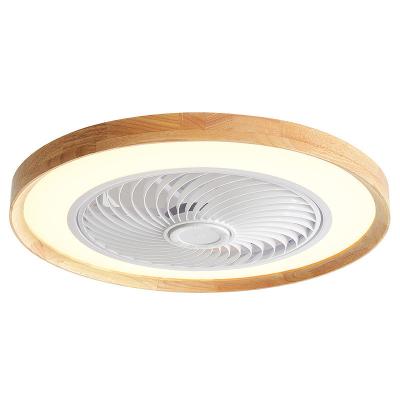 China Environmental Protection Bedroom Fan Ceiling Lamp Dining Room Macaron Art Nordic Thin Wood Lamp for sale