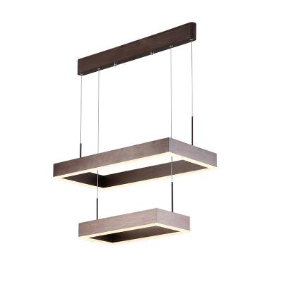 China Modern Minimalist Rectangular Chandelier LED Stepless Dimmable Chandelier Manufacturer for sale