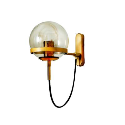 China Eco-friendly Nordic Simple Industrial Style Bedside Restaurant Retro Wrought Iron Modern Wall Lamp for sale