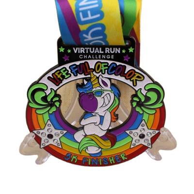 China Europe finisher race marathon running 3d medal maker metal sports custom medal and trophies with ribbon for sale