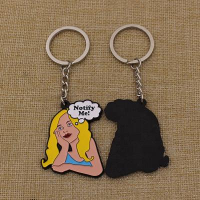 China Promotion Gift No Min Order Lovely Girl Soft Cheap PVC Silicone Keychain Key Chain for sale