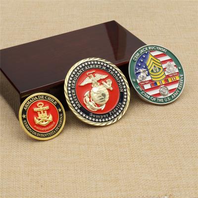 China Custom Europe Your Design Cheap Gold 3D Army Navy Challenge Coins Metal for sale