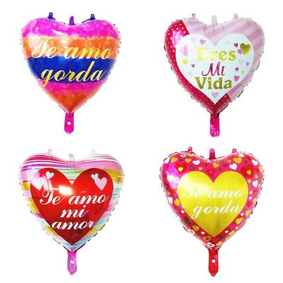 China 22 Inch Mixed Foil Balloon I Love You With Heart AMO Eco-friendly Spanish Color Eres Te Diameter MI Gift Toys For Wedding And Valentine for sale