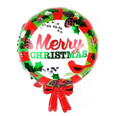 China FL New Design Eco-friendly Christmas Flower Foil Balloon Printed Merry Christmas Kid Toy For Xmas Party Decoration for sale