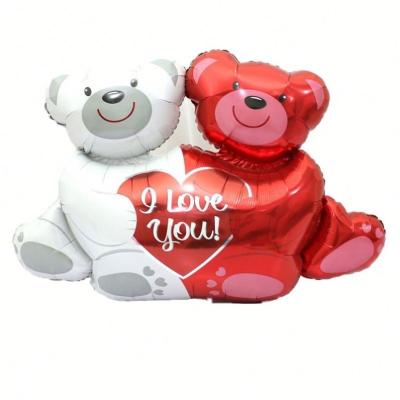 China I Love You Eco-Friendly Hug Heart Bear Propose Show Love Party Decorations Animal Balloon Wedding Decoration Balloons for sale