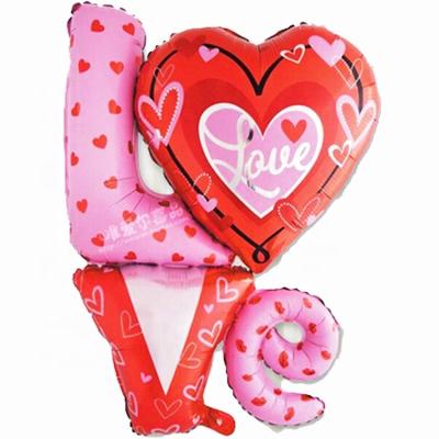 China Eco-Friendly Love Alphabet Letter Helium Foil Party Wedding Balloon Bound Supplies Atmosphere Party Decoration for sale