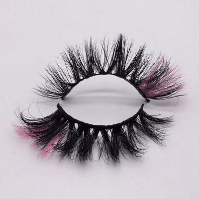 China Best Selling 20mm Siberian Pink Crisscross Mink Eyelashes Wholesale Custom Mink Eyelashes Color With Package for sale