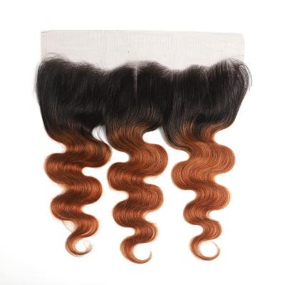 China Bodywave Cuticle Aligned Virgin Hair Ombre Brown Bundles With Frontal 13x4 Brazilian Body Wave Hair Bundles With Lace Closure Non-Remy Hair Weave Bundles for sale