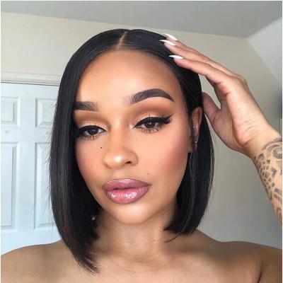 China Bodywave Cuticle Aligned Virgin Hair Straight Bob Wig Pixie Cut Wig Short Hair Transparent Lace Women Wigs Pre Plucked Hairline for sale