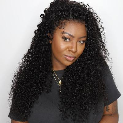 China 28 30 Inch 4x4 Lace Closure Wig Indian Kinky Curly Lace Front Wig Pre-Plucked Hair Lace Wigs Betty Kinky Curly Hair for sale