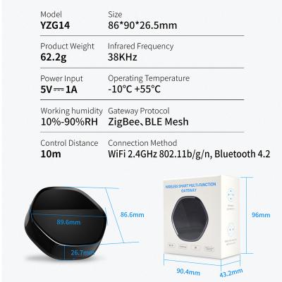 China Tuya Tooth Mesh Hub Zigbee Blue IR Smart Home Smart Home TUYA Universal Wifi Hub Remote Control Wireless Gateway for sale