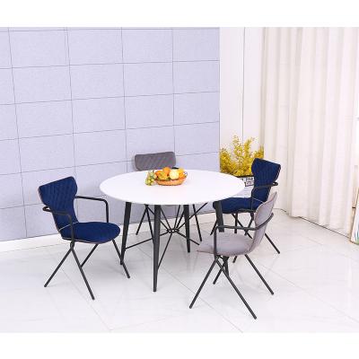 China Practical Round Extendable Marble Dining Table Wooden Dining Table Set 6 Chairs With Low Price for sale