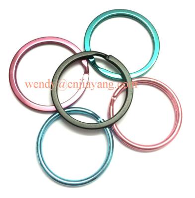 China jiayang rainbow color snap hooks  flat key ring and keyring split with chains for sale