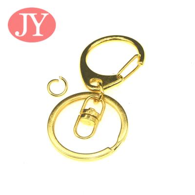 China gold color flat keyring connector claps jumpring keyring snap hooks gold color rose gold flat keyring for key for sale