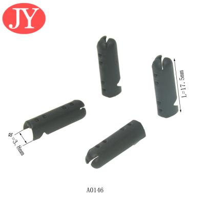 China jiayang aglet matte black color  color 25mm flat  cord laser logo metal tipping for hoodies for sale