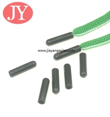 China Jiayang aglet Glossy black color tube shape ABS plastic tipping plastic aglets for sale