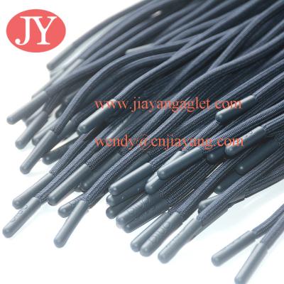 China Jiayang round cotton drawstring hoodie cord aglet plastic tips injection aglets cord aglet for sale