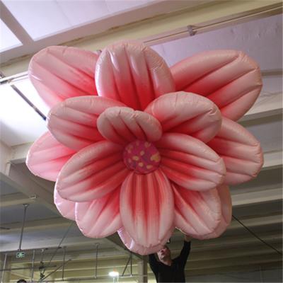 China Promotion Color Changing LED Lighting Inflatable Rose Flower For Wedding Hanging Led Inflatable Luminous Flower For Sale for sale