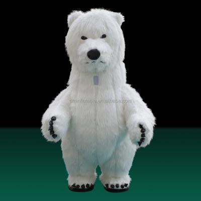 China Custom Christmas Event Parade Promotion Inflatable Plush Polar Bear Costume , Lovely Dancing Inflatable Polar Bear for sale