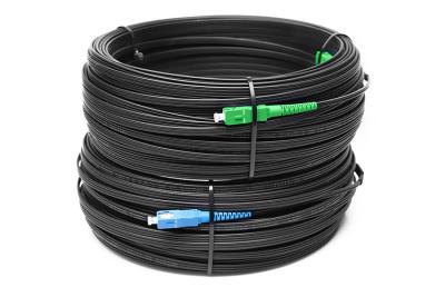 中国 FTTH SC SC APC UPC視覚繊維の9/125のSM SXの黒の屋外のパッチ・コードをパッチ・コード 販売のため