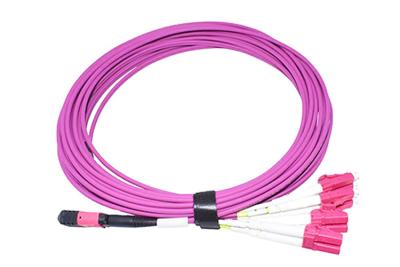 China Cable multi femenino de la polaridad B OM4 MTP del cable del modo MPO MTP con la magenta en venta