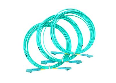 China LC To LC OM3 Duplex MultiMode Aque Blue LSZH Optic Fiber Patch Cord Optic Fiber for sale