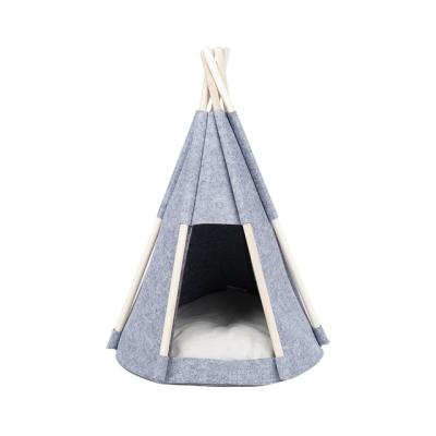 China 2021 Breathable Felt Pet Tent Villa Cat Litter Pet Tent Villa Partially Enclosed Cat Bed Cat House Tent for sale